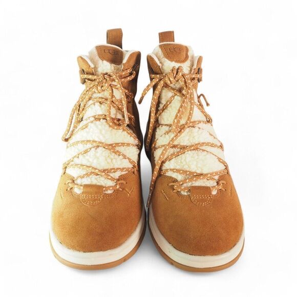 UGG Lakesider Heritage Mid Waterproof Suede Sneakers Chestnut 1121020 Women's 11 - Picture 3 of 11